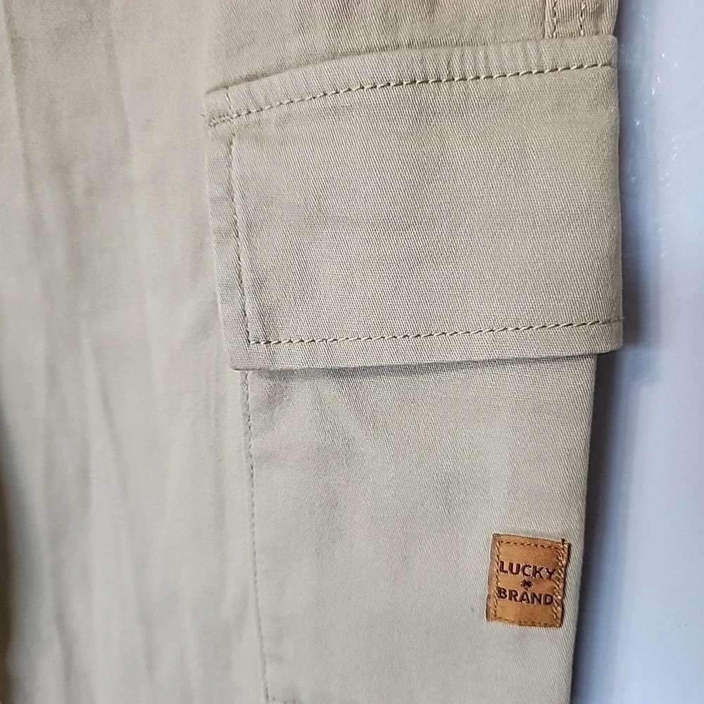 Lucky Brand Girl's‎ Khaki Drawstring Waist Stretch Pull On Cargo Pants 14/16